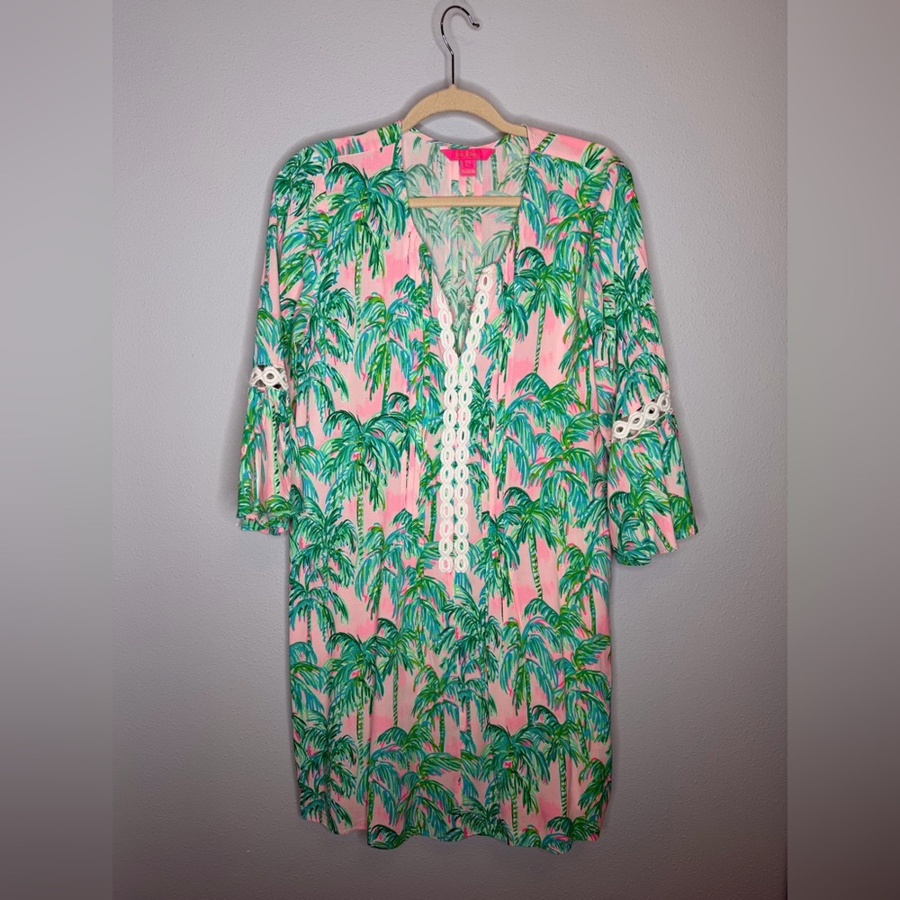 Lilly Pulitzer Hollie Tunic Dress in Pink Blossom Suite Views Size Large - Picture 3 of 7